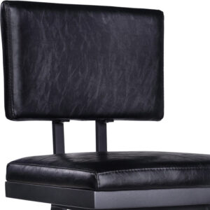 26" Transitional Grey Faux Leather Stainless Steel Swivel Bar Stool