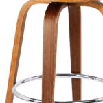 26″ Cream Faux Leather Backless Modern Swivel Bar