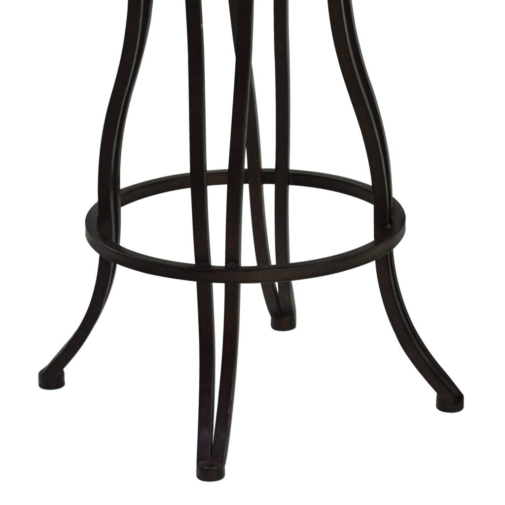 30″ Dark Espresso Scroll Back Metal Swivel Bar Stool