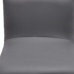 Adjustable Grey Faux Leather Walnut and Stainless Swivel Bar Stool