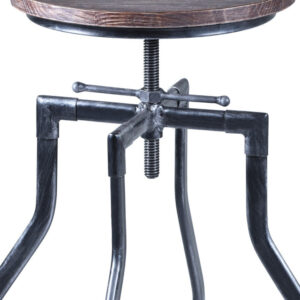 25" Espresso and Red Saddle Style Counter Height Bar Stool