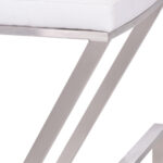 26″ Contempo White Faux Leather and Stainless Backless Bar Stool