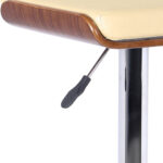 26″ Cream Faux Leather Chrome Finished Bar Stool