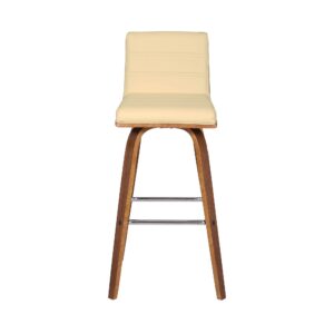 30" Timeless Slate Grey Faux Leather Silver Finish Swivel Bar Stool