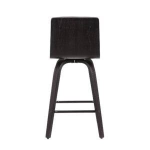 31" Black and Natural Oak Low Seat Modern Armchair
