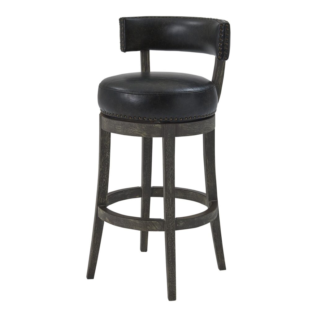30″ Brown Onyx Faux Leather Swivel Counter Stool