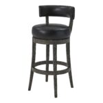 30″ Brown Onyx Faux Leather Swivel Counter Stool