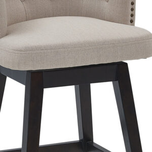 26" Mod Grey Faux Leather Bar Stool with Black Metal Frame